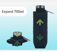 Gourde pliable en silicone motif diamant, légère et étanche pour enfants et adultes, idéale pour les sports de plein air