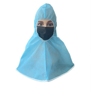 Topi tudung astronot non-tenun sekali pakai, masker pelindung rambut wajah dewasa uniseks tepi elastis membuka debu - Product Image 4