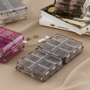 Cross-Border Double-Layer Transparent <strong>Mini</strong> Small Size Carry-On Sub-Packing Medicine <strong>Box</strong> 12 Small Medicine <strong>Box</strong> Pill <strong>Storage</strong> Cases - Product Image 4
