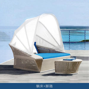 Chaise longue de salon moderne en rotin de fibre de verre Y446 - Résistante aux UV, durable, écologique, portable - Product Image 5