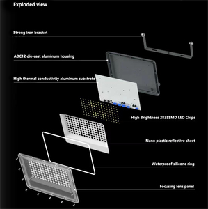Độ sáng cao 30W đến 400W DOB <span class=keywords><strong>LED</strong></span> lũ ánh sáng Nhôm Nhà ở với ống kính PC IP65 không thấm nước 120LM/W SMD2835 chip cho kho - Product Image 6