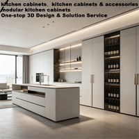 Armoire de cuisine sur mesure résistante aux rayures et à l'humidité, solution tout-en-un, taille personnalisée pour projet