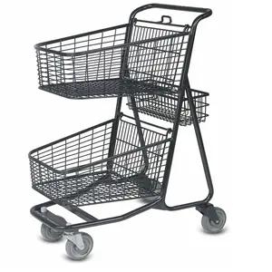 Hoogwaardige En Goedkope Prijs Supermarkt Metalen Winkelen Trolley Winkelwagen