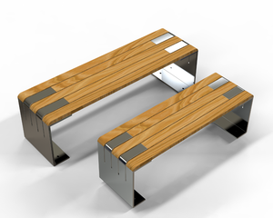 KAVASS Moderne Straßen möbel im Freien 1,5 m Merbau Hartholz Langlebig Umwelt freundlich Wasserdicht Holzbank Edelstahl rahmen - Product Image 3