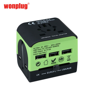 Universal a <span class=keywords><strong>UK</strong></span>/AU/EU/US Italia <span class=keywords><strong>España</strong></span> Adaptador de enchufe de viaje 5V 3A 3usb Adaptador internacional Enchufe Mini Kit de viaje de bolsillo - Product Image 4