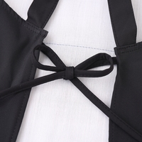 Delantal Negro con Estampado de Panda, Impermeable, para Cocina, Barbería, Peluquería, Salón de Belleza, con Bolsillo con Cremallera y Logotipo Personalizado Más Económico