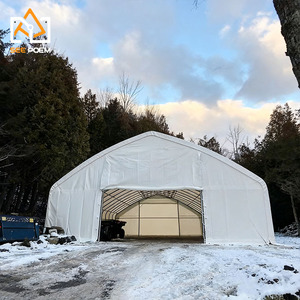 Tente de stockage grand format en PVC imperméable 18x30m, facile à assembler, la plus vendue, avec double treillis en acier et auvent métallique - Product Image 2