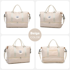 Sac de voyage personnalisé avec logo IDEA GIFT, sac de sport Oxford imperméable pour femmes, grande capacité, sac de week-end avec logo - Product Image 5