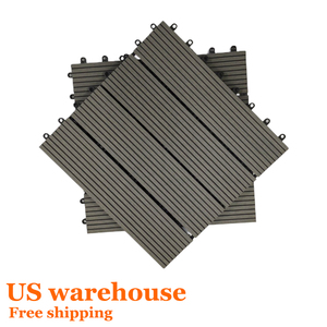 现代户外22毫米点击互锁防水拼接木塑木纹地板外部铺面花园露台 - Product Image 4