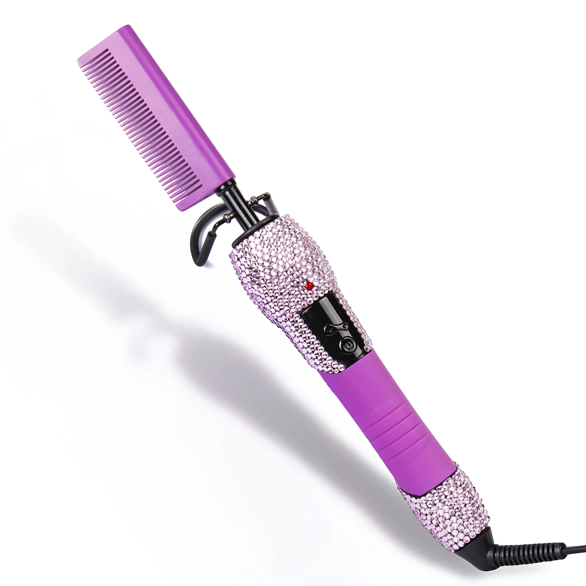 Цифровой Регулируемый Выпрямитель волос с высокой температурой 500F, керамический африканский парик для бороды, электрическая расческа с кристаллами