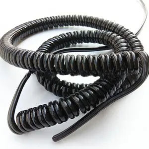 Câble bouclé flexible personnalisé en pu pvc tpu 0.5 0.75 1.5 2.5mm