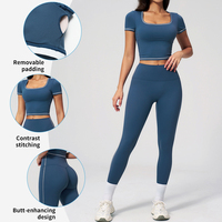 Ensemble de sport et yoga TZ2036-6 avec haut ajusté et pantalon taille haute élastique pour la course et le fitness