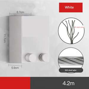 Tendedero Retráctil Automático para Balcón, de Acero Inoxidable, con Marco de Plástico, Plegable, sin Perforaciones, para Exteriores - Product Image 3