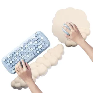 Ergonomic Keyboard Wrist Rest Mouse Pad Cloud Leather Mouse Pad Gaming Mouse Pad PC Speed Desk Mat Gamer Custom For Office Home