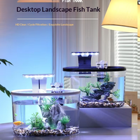 PAIPET 2026 Nouveau Modèle Petit Aquarium, Système Intégré de Filtration et d'Oxygénation, Aquarium de Bureau en Plastique