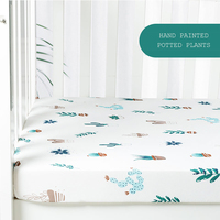 Draps de lit pour bébé en mousseline de coton 100% à motifs d'animaux, adaptés à toutes les saisons, doux pour la peau, draps-housses pour lit d'enfant