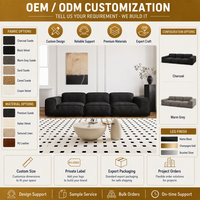 Canapé trois places inclinable en tissu chenille noir, design moderne et minimaliste, avec rembourrage en éponge, idéal pour petits salons