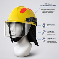Casque de pompier GA44-2015 avec visière, cape imperméable pour le cou, résistant aux chocs, casque de sécurité pour les opérations de sauvetage incendie