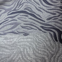 Tissu en polyester respirant et extensible à motif abstrait vague bleu marine, blanc et gris, pour literie de luxe, tricot jacquard