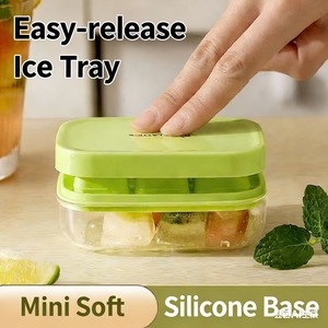 Bac à glaçons mini 6 compartiments format poche - Démoulage facile à une pression, moule à glaçons empilable en silicone pour réfrigérateur compact et voyage - Product Image 3