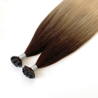 Prix usine aligné cuticule Remy Extensions de cheveux humains U kératine pointe plate cheveux russes naturel droit U pointe pré-collée