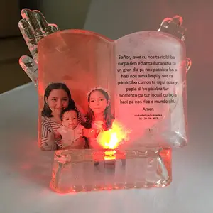 Personalisierte kristall BIBLE beten hände taufe souvenir MH-G0365