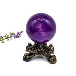 Commercio all'ingrosso sfera di ametista viola cristallo naturale grande dimensione lucido 6cm sfere di ametista scuro per la decorazione Fengshui - Product Image 4