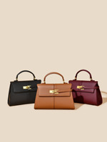 Tas Tote Litchi Grain Commute untuk Wanita, Tas Selempang Kulit PU dengan Penutup Magnetik