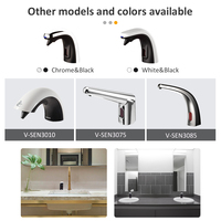 Distributeur automatique de savon moussant de style robinet, grande capacité 2L pour comptoir, alimenté par capteur sans contact pour lavabo de salle de bain