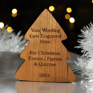Trophée du <span class=keywords><strong>quiz</strong></span> de Noël en bois-Prix de la babiole ou de l'arbre de Noël avec gravure pour les fêtes, les événements et les célébrations festives - Product Image 3