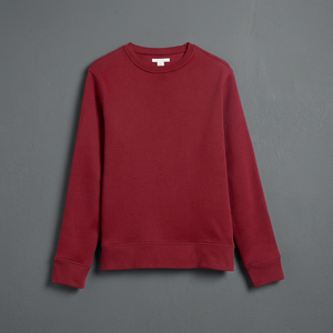 Unisex Crew Neck Pullover <b>Sweatshirt</b> Solid Color Knitted Regular Fit Autumn Casual Wear <b>Red</b> <b>Sweatshirt</b> - Product Image 2