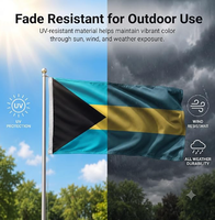 Drapeau des Bahamas 3x5 pieds, polyester de qualité supérieure, résistant, pour intérieur/extérieur, avec bandes cousues et œillets en laiton