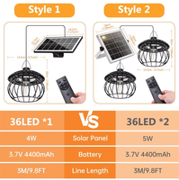 Lampes suspendues solaires à panneau séparé, télécommandées, lumière chaude, LED extérieures pour plafond, jardin, patio, gazebo, grange, garage