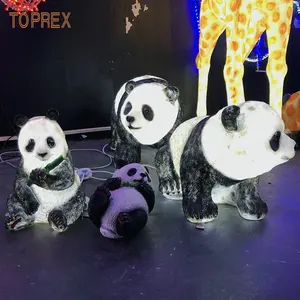 Vente en Gros de Moules Artificiels pour Décorations de Noël Panda Lumières Expo Jardin Animal Résine 3d Led Panda Lumières