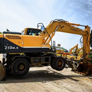 Machines bien conservées Excavatrice sur pneus HYUNDAI 210W-7 210W-9 Excavatrice coréenne originale de seconde main de 21 tonnes en stock - Product Image 3