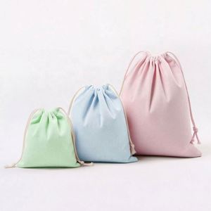 Top Quality Eco Friendly Plain Blank Custom Logo <b>Pouch</b> Gift Reusable String <b>Drawstring</b> Bag Organic Cotton Canvas Dust Bags - Product Image 3