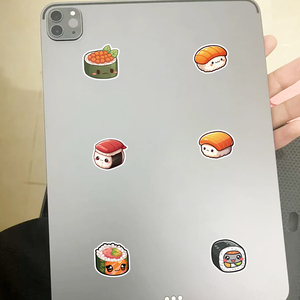 55 pièces/sac Autocollants en vinyle personnalisés imprimés dessin animé Sushi Étiquette imperméable durable écologique Décoration de la maison Emballage Récompense - Product Image 6
