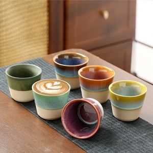 Hot Selling Kiln Made Brushed Glaze Tea Tasting Mug Ceramic Kung Fu Tea <b>Cups</b> Retro Porcelain <b>Espresso</b> Coffee Mugs - Product Image 2
