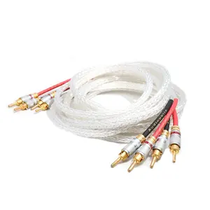 2m Length 8AG Amplifier Audiophile Cords YIVO XSSH Audio DIY OEM 8.3mm OCC Plated Silver Flexible HIFI OCC Hi End Speaker Cable