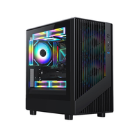 Casing PC Compact M ATX ITX 348mm, Muat GPU 305mm, Kaca Temper, 1 HDD, 1 SSD, USB 3.0, Panel I/O Depan