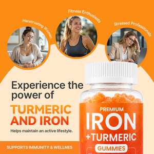 Gummies véganes Bessence <span class=keywords><strong>Fer</strong></span> & Curcuma avec <span class=keywords><strong>Vitamine</strong></span> <span class=keywords><strong>C</strong></span>, 60 unités, Bien-être féminin - Marque privée OEM - Product Image 5