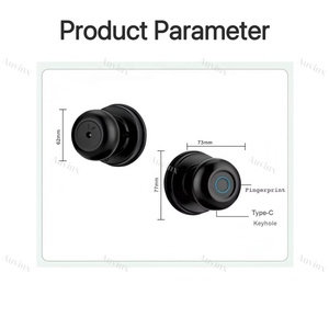 Auvinx Cerradura Inteligente OEM ODM 指纹智能生物识别门锁公寓房间涂鸦门禁数字旋钮锁家用 - Product Image 6