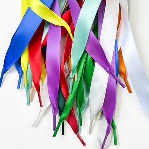 Lacets en ruban satiné multicolores pour chaussures décontractées, lacets plats en polyester de 2 cm de large pour baskets et chaussures de sport - Product Image 1