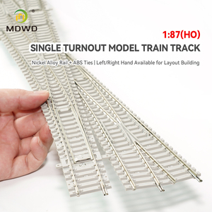 Vía <span class=keywords><strong>de</strong></span> <span class=keywords><strong>tren</strong></span> a escala HO 1/87 con desviador simple, riel <span class=keywords><strong>de</strong></span> aleación <span class=keywords><strong>de</strong></span> níquel y vigas <span class=keywords><strong>de</strong></span> ABS para maquetas ferroviarias y dioramas. - Product Image 1