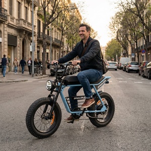 Bicicleta Eléctrica con Llantas Gruesas de 20 Pulgadas y Cuadro de Acero de Alto Carbono, Bicicleta Eléctrica para Todas las Estaciones, para Pasear por la Playa y la Nieve - Product Image 6