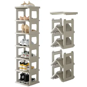 HAIXIN Shoe Rack 7 Tier Foldable Shoe Storage Organizer Cabinet Stackable Shoe Holder for Entryway