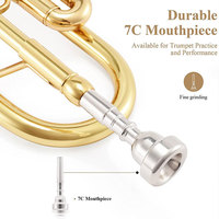 Wholesale Professional BB Trumpet with Gold Lacquer Finish Case High Quality Brass Instrument Rust Resistant Polished Finish