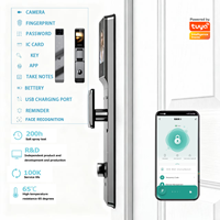 Keamanan Digital Keypad Pengenal Wajah Gadget Rumah Pintar Kontrol Aplikasi Ttlock WiFi Smart Lock dengan Kamera Pintu Kaca Cloud