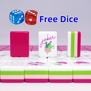 En stock : Nouvel ensemble de luxe personnalisé de tuiles de Mahjong américain, mini, en acrylique rouge, 4 couches, 160 tuiles gravées, format de voyage, 1,24 x 0,91 x 0,63 pouces, thème Noël - Product Image 2