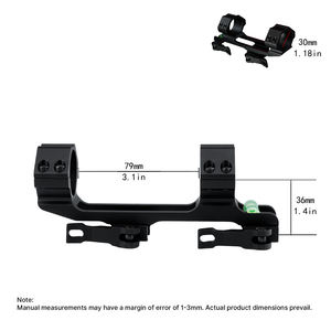 Support de lunette de visée ACUMETA, double anneau à dégagement rapide avec hauteur centrale de 1.4 ", pour montage standard de 20mm avec outil de mise à niveau pour l'extérieur - Product Image 6